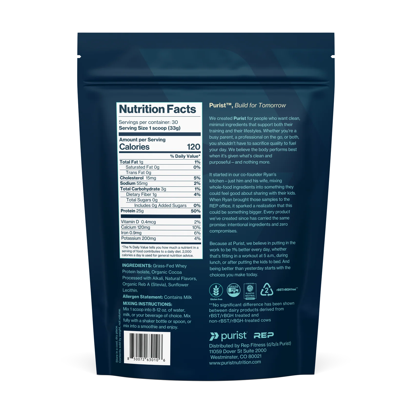 Purist® Grass-Fed Whey Protein Powder - Image 2